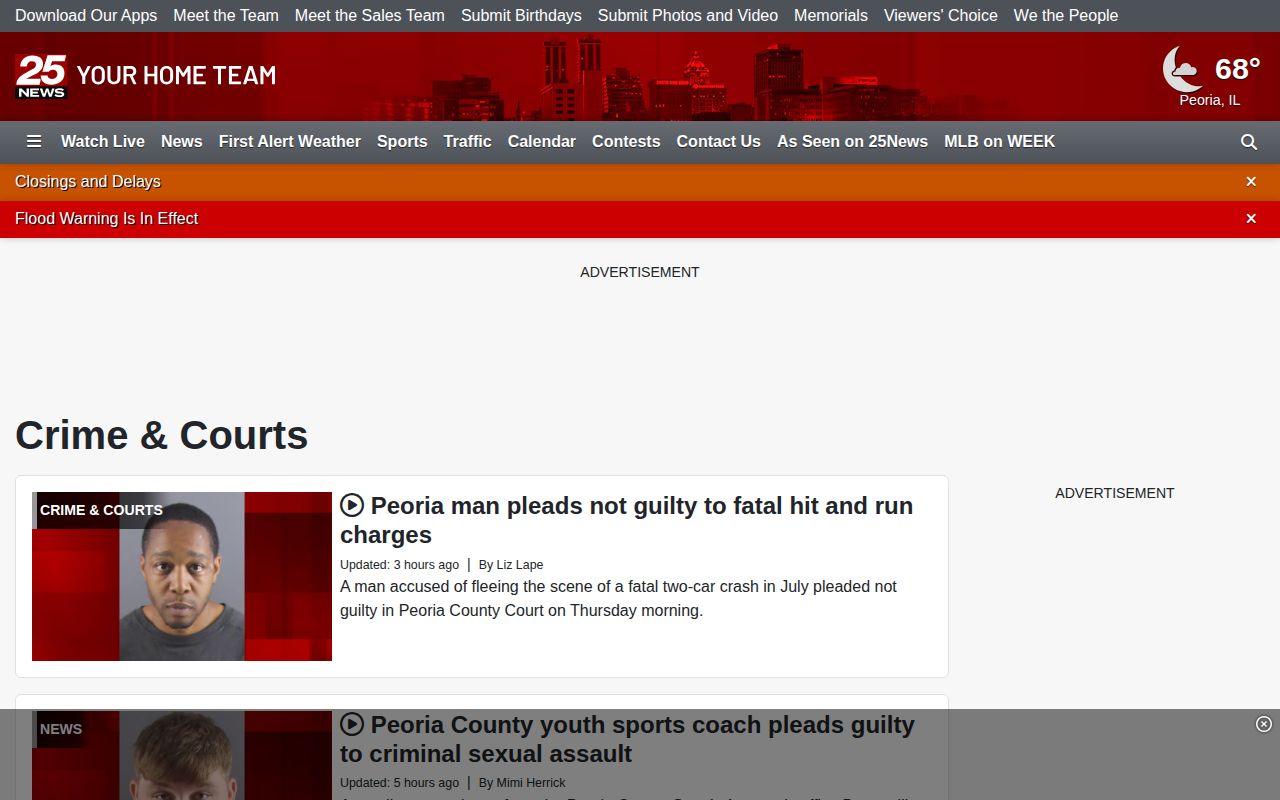 McLean County 25 News Crime and Courts section for local arrest coverage